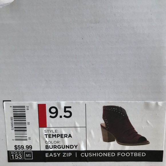 Burgundy Peep Toe Bootie - Picture 6 of 8